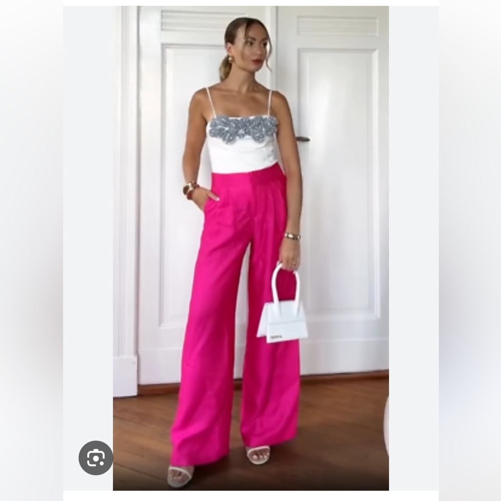 Zara Fuchsia Wide-Leg Pants